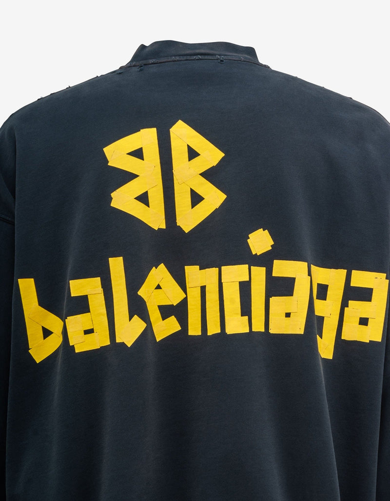 Balenciaga Black Tape Type Oversized Sweatshirt