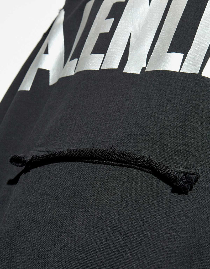 Balenciaga Black Tape Type Ripped Pocket Hoodie