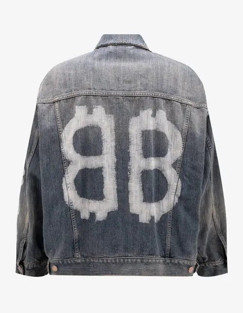 Balenciaga Blue Crypto Large Denim Jacket