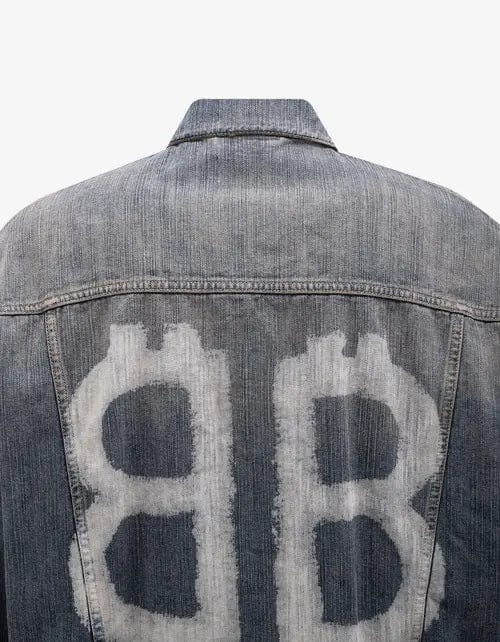 Balenciaga Blue Crypto Large Denim Jacket