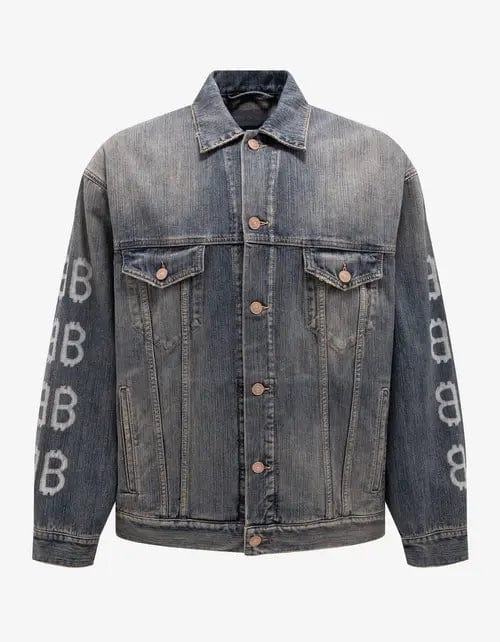 Balenciaga Blue Crypto Large Denim Jacket