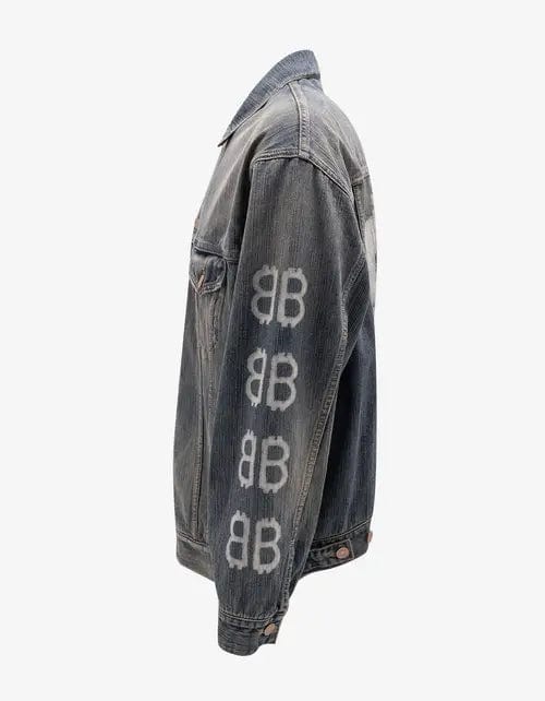 Balenciaga Blue Crypto Large Denim Jacket