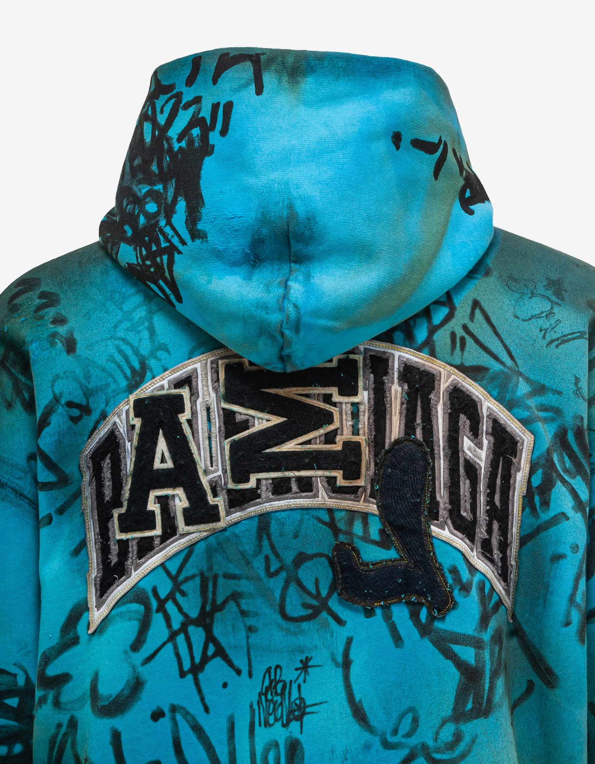 Balenciaga Blue Graphic Print Zip Hoodie