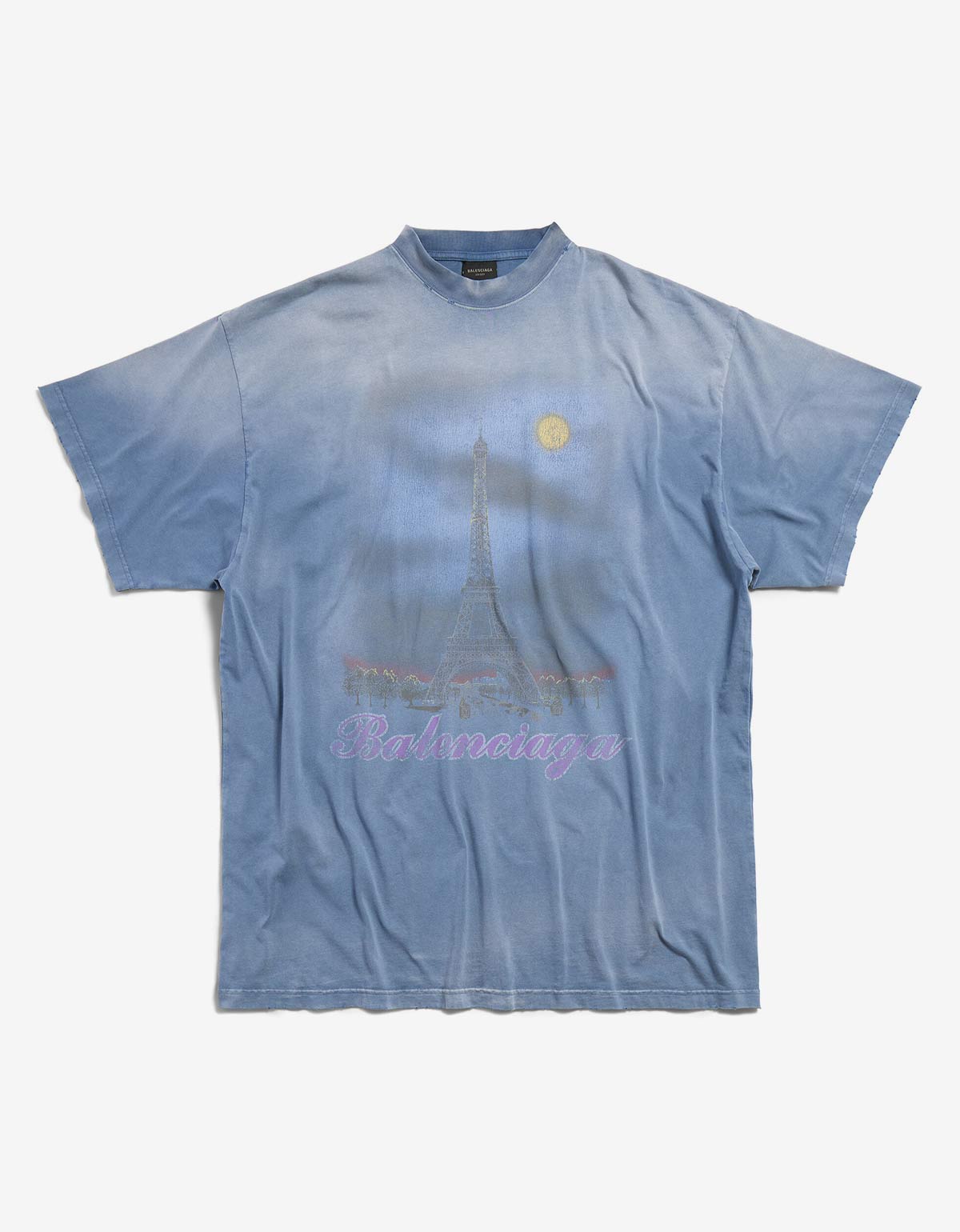 Balenciaga Blue Paris Moon Oversized T-Shirt