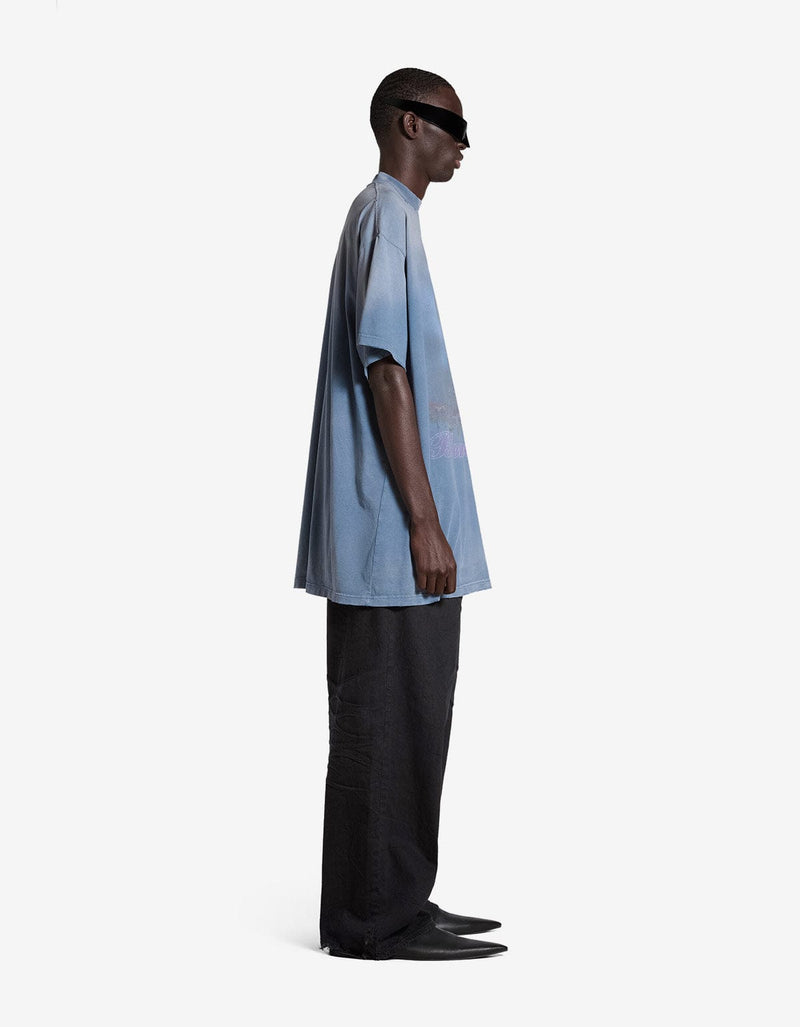 Balenciaga Blue Paris Moon Oversized T-Shirt