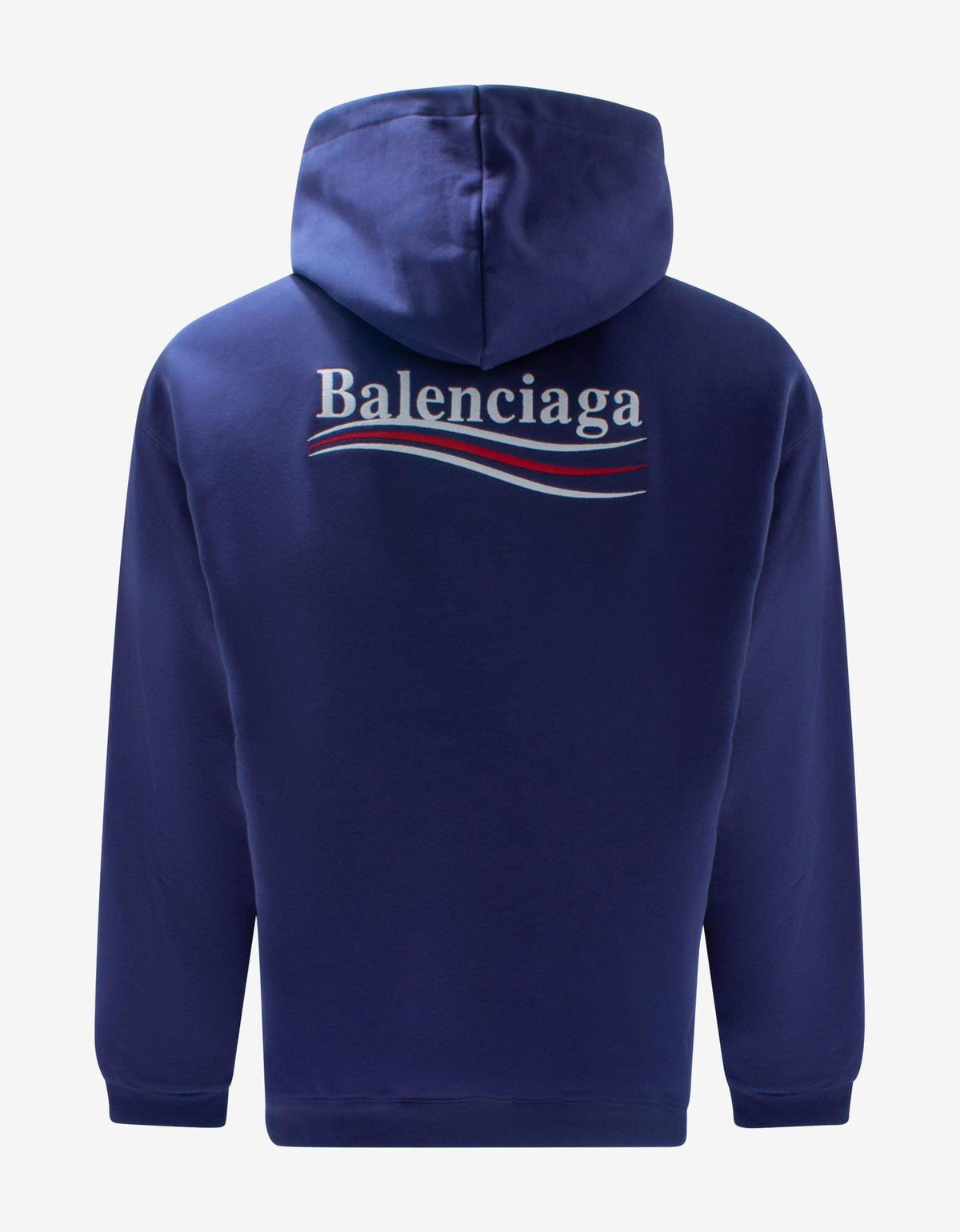 Balenciaga Blue Political Logo Embroidery Medium Fit Hoodie