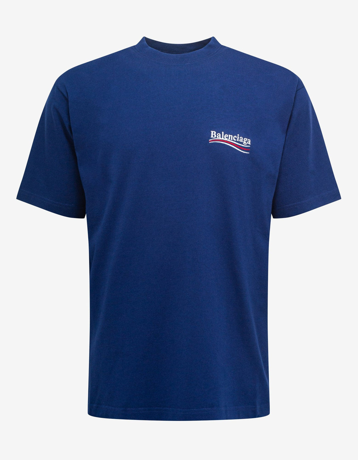 Balenciaga Blue Political Logo Large Fit T-Shirt