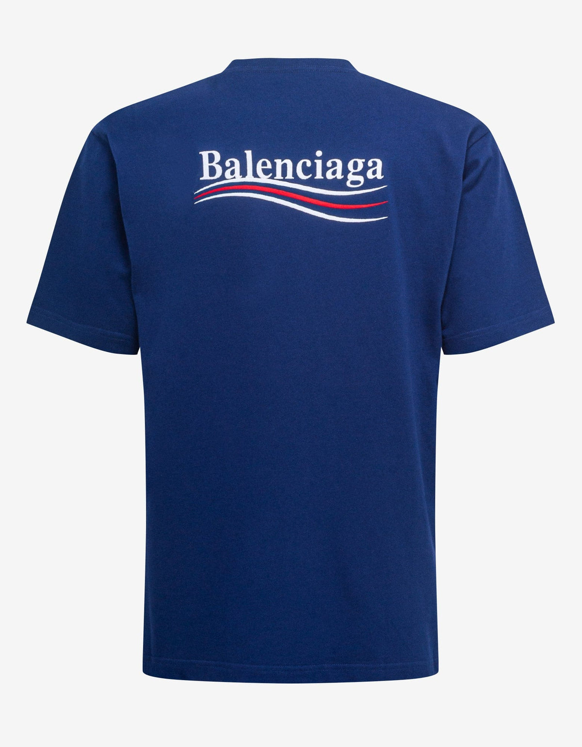 Balenciaga Blue Political Logo Large Fit T-Shirt