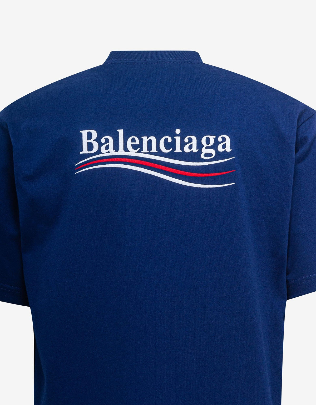 Balenciaga Blue Political Logo Large Fit T-Shirt