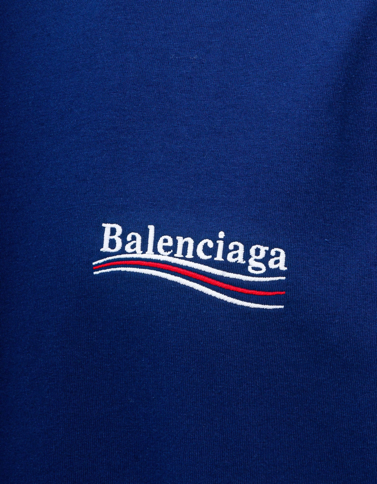 Balenciaga Blue Political Logo Large Fit T-Shirt