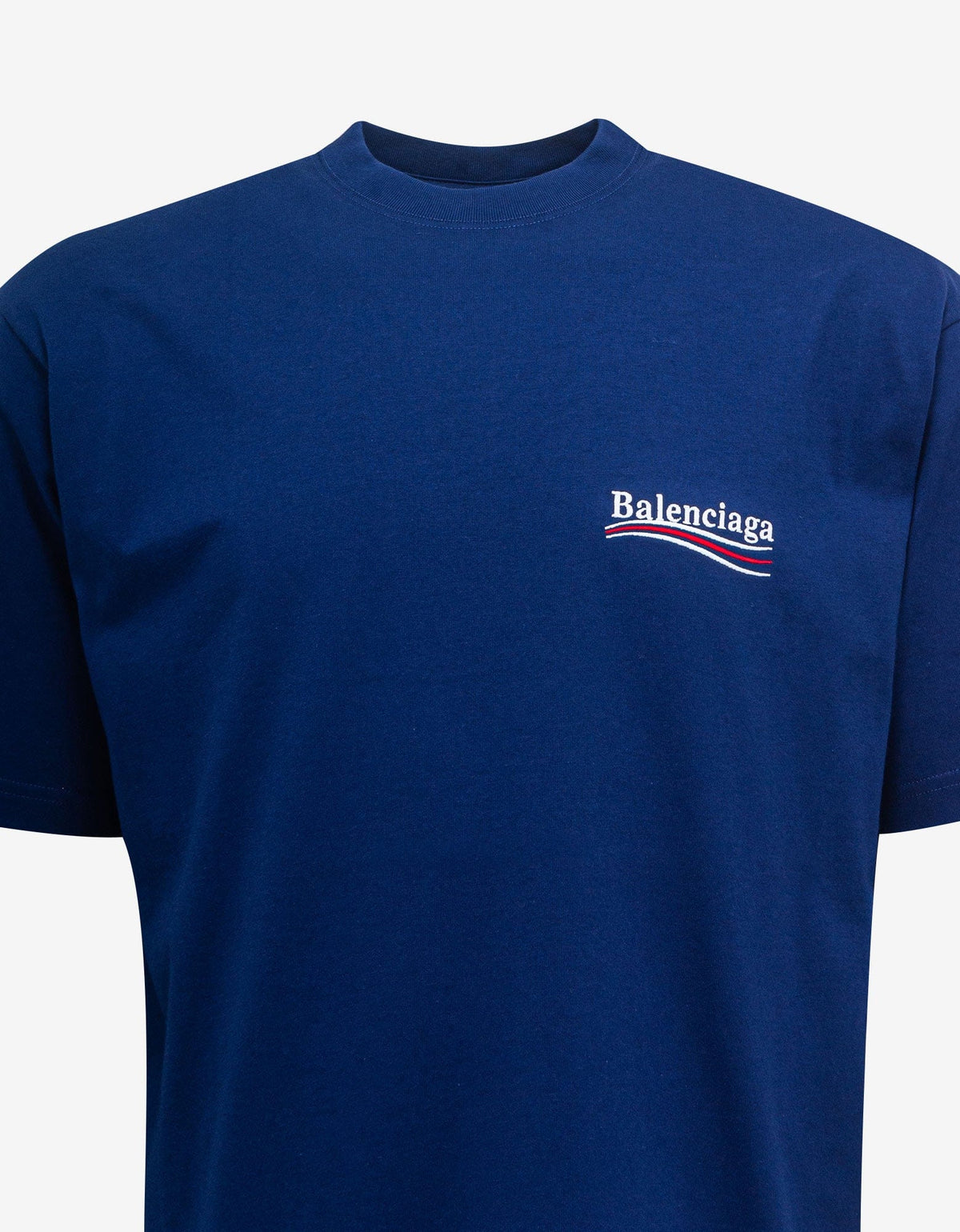 Balenciaga Blue Political Logo Large Fit T-Shirt