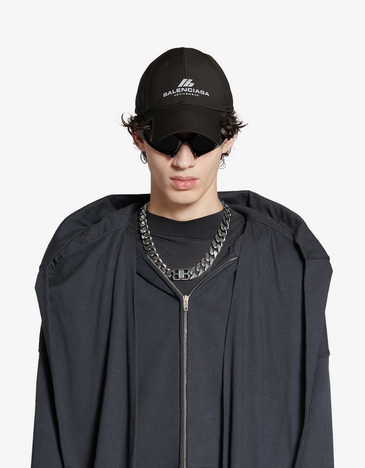 Balenciaga Blue Unity Sports Icon Incognito Zip-Up Hoodie