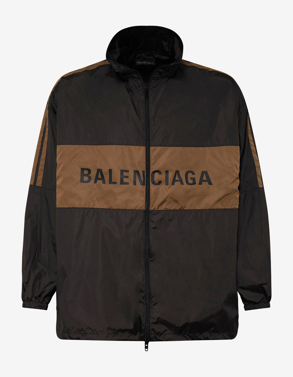 Balenciaga Brown Logo Zip Track Jacket