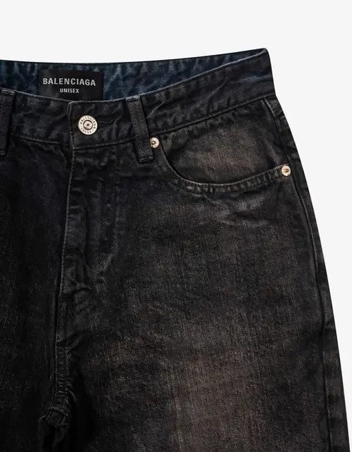 Balenciaga Dark Brown Slim Denim Shorts