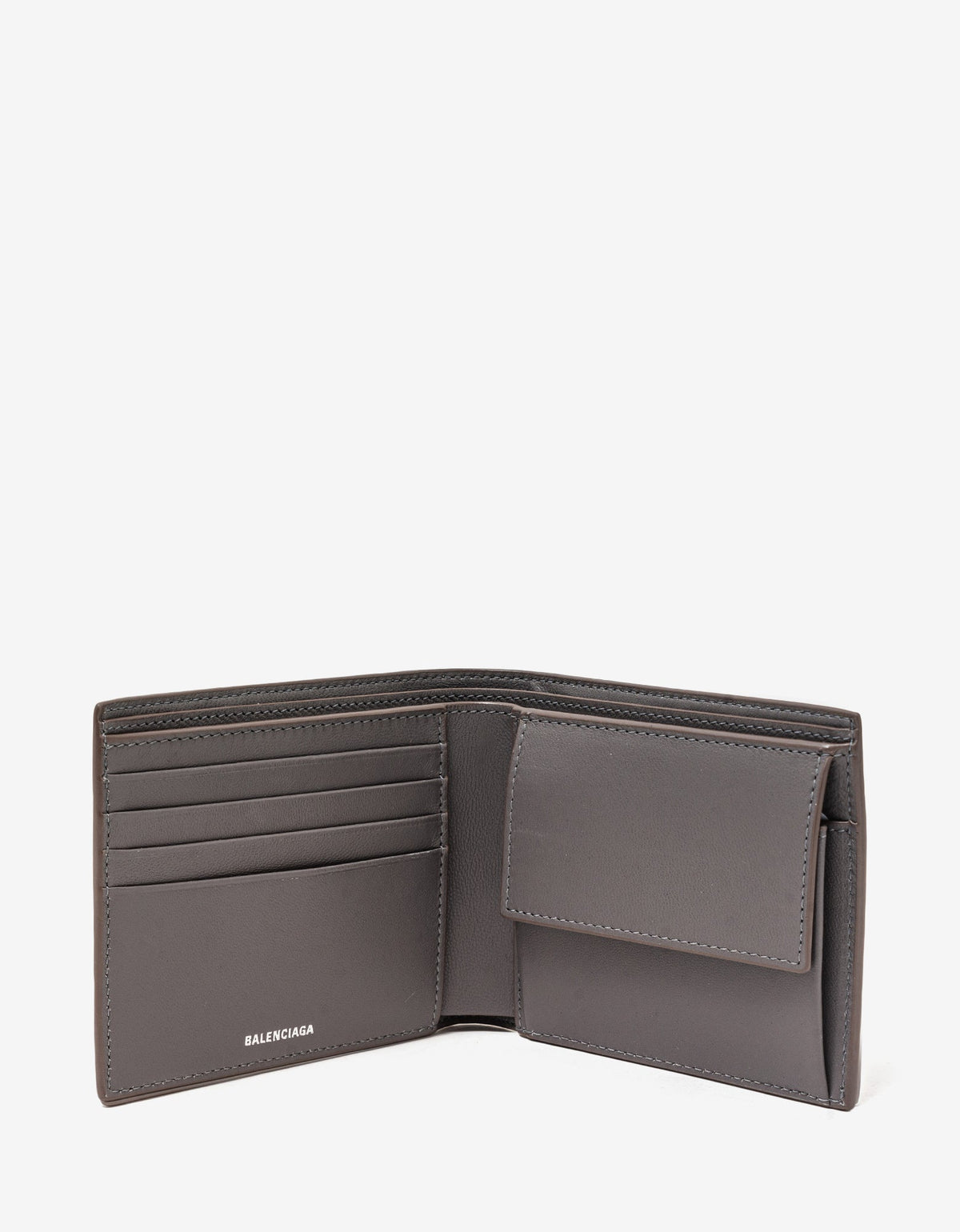 Balenciaga Dark Grey BB Monogram Billfold Coin Wallet