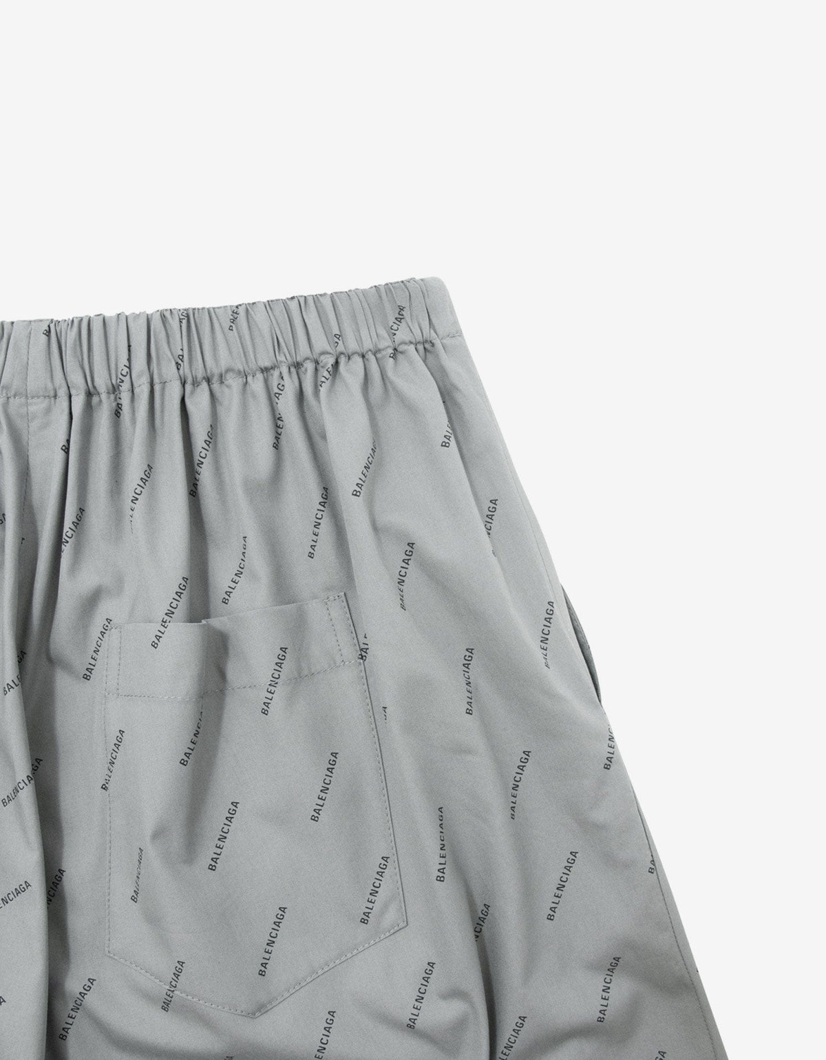 Balenciaga Grey All-Over Logo Shorts