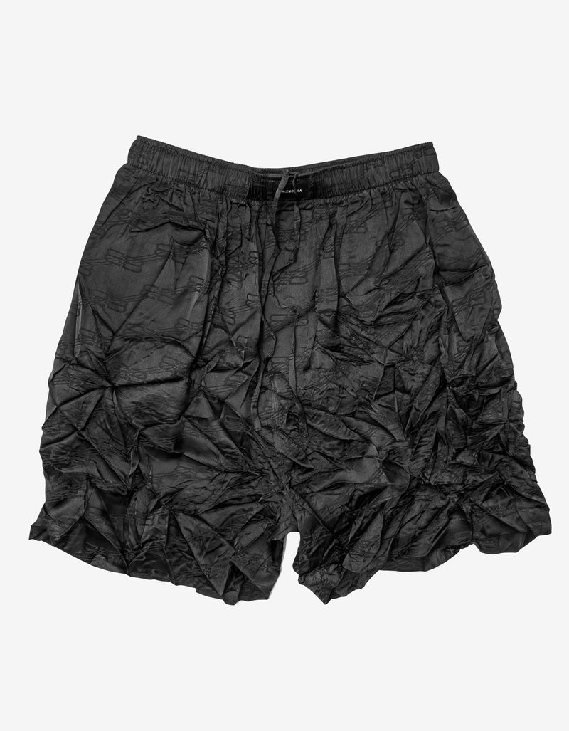 Balenciaga Grey BB Monogram Pyjama Shorts