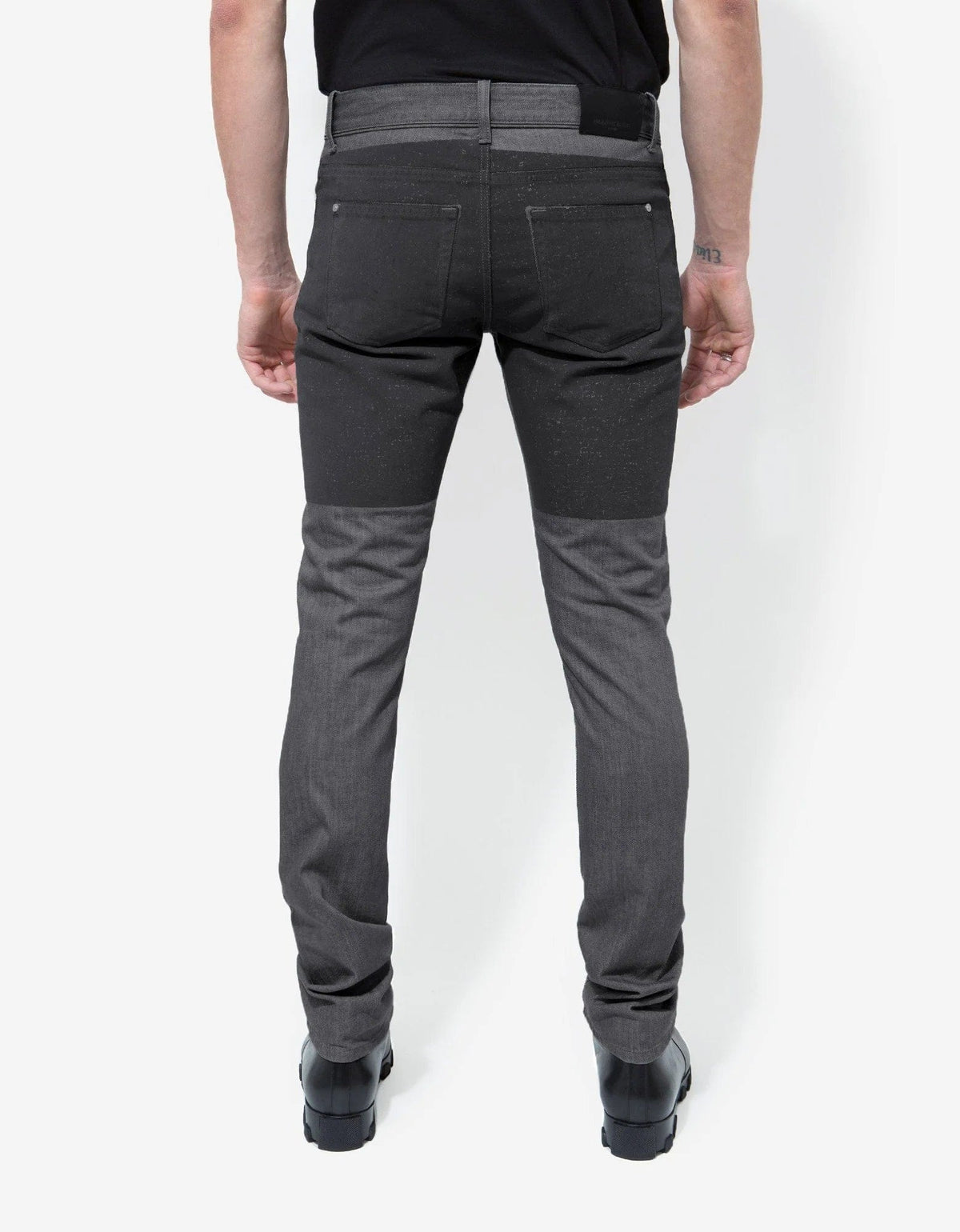 Balenciaga Grey Coated Panel Denim Jeans