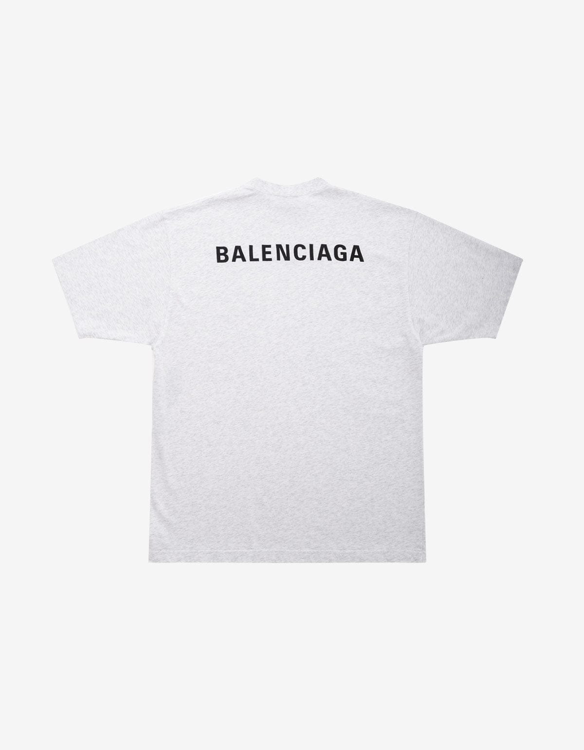 Balenciaga Grey Logo Medium Fit T-Shirt