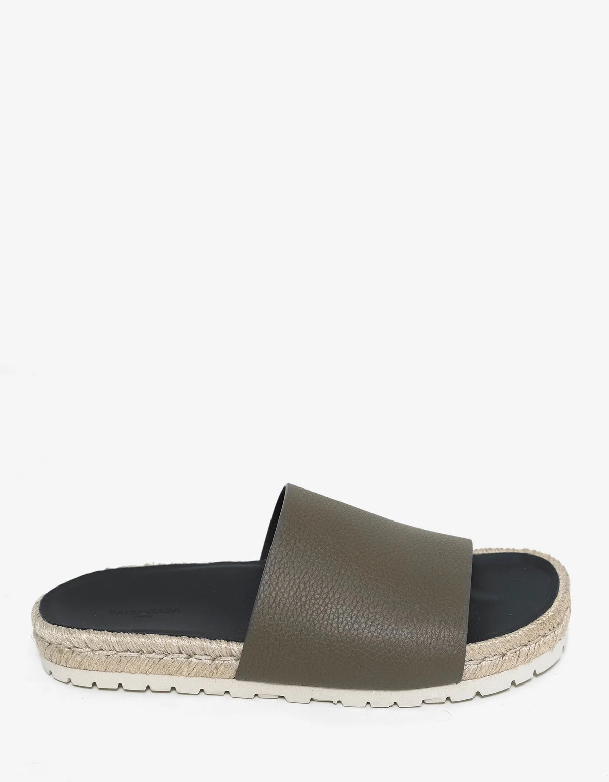 Balenciaga Khaki Leather Espadrille Sandals