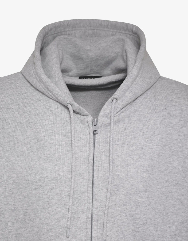 Balenciaga Light Grey Back BB Logo Print Hoodie