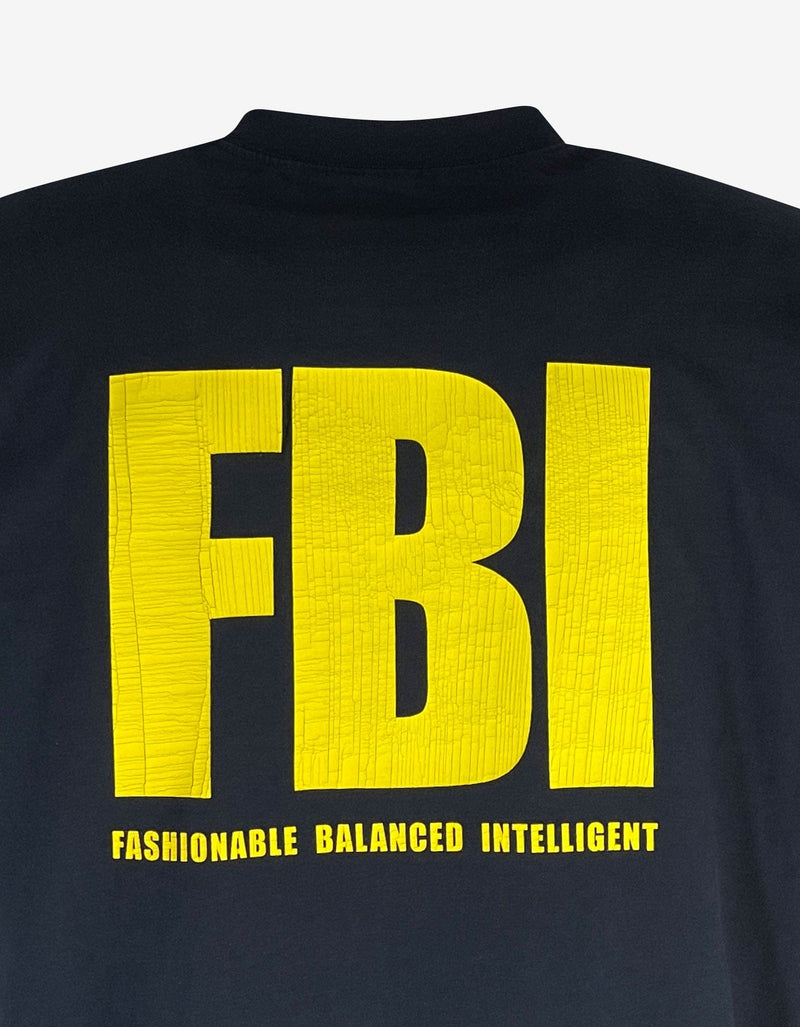 Balenciaga Navy Blue FBI Reversible T-Shirt