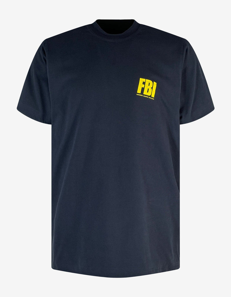 Balenciaga Navy Blue FBI Reversible T-Shirt