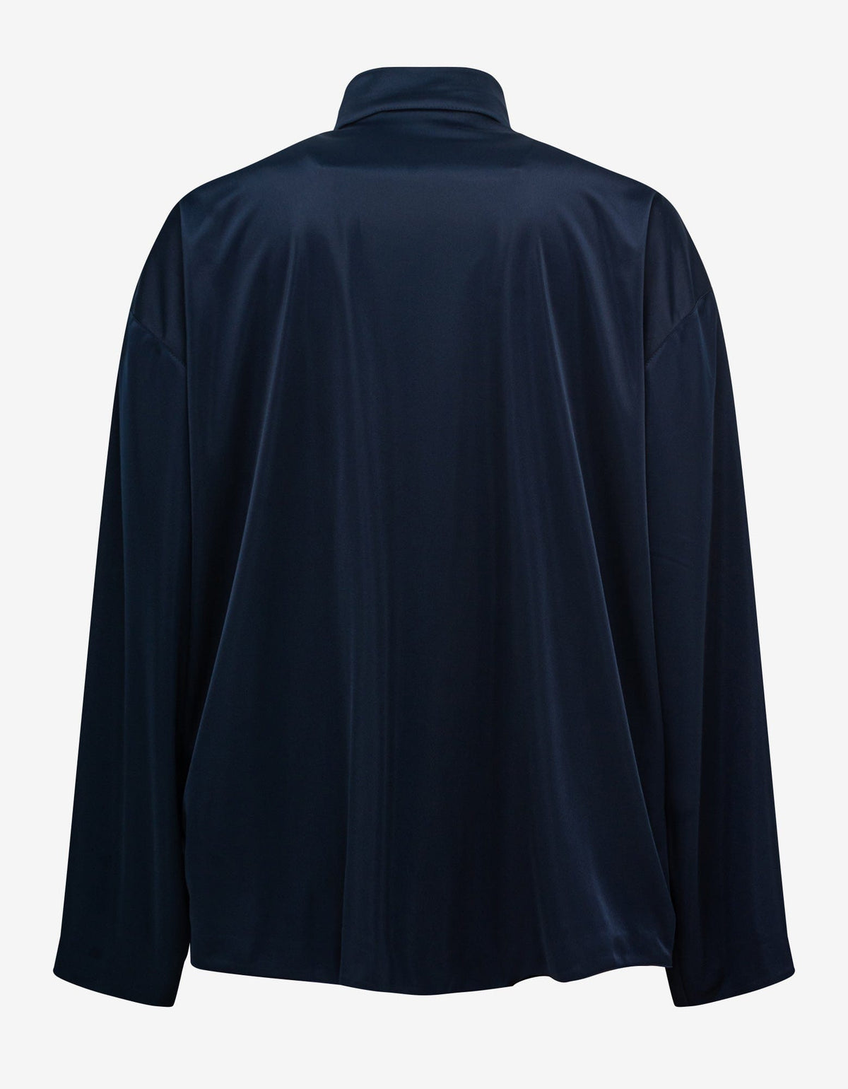 Balenciaga Navy Blue High Sheen Oversized Tracksuit Jacket