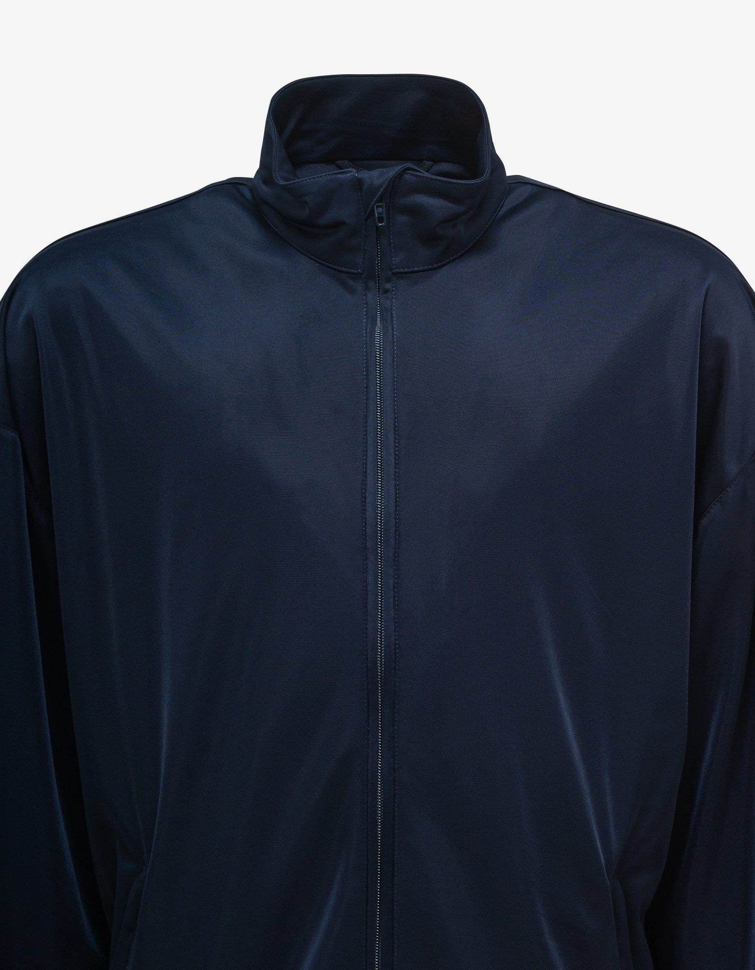 Balenciaga Navy Blue High Sheen Oversized Tracksuit Jacket Zoo Fashions