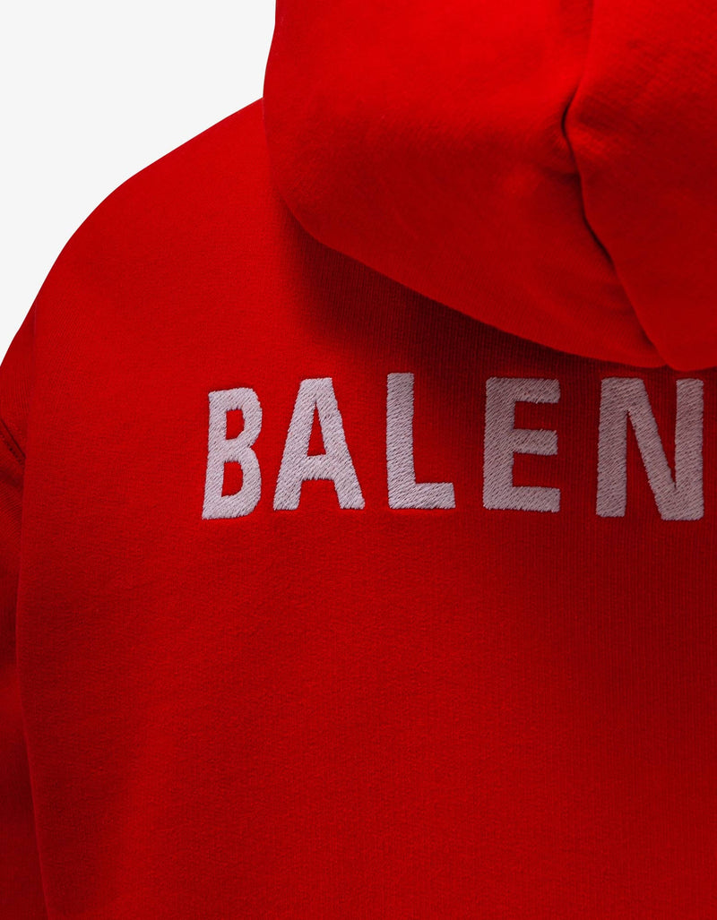 Balenciaga Red Logo Regular Fit Hoodie