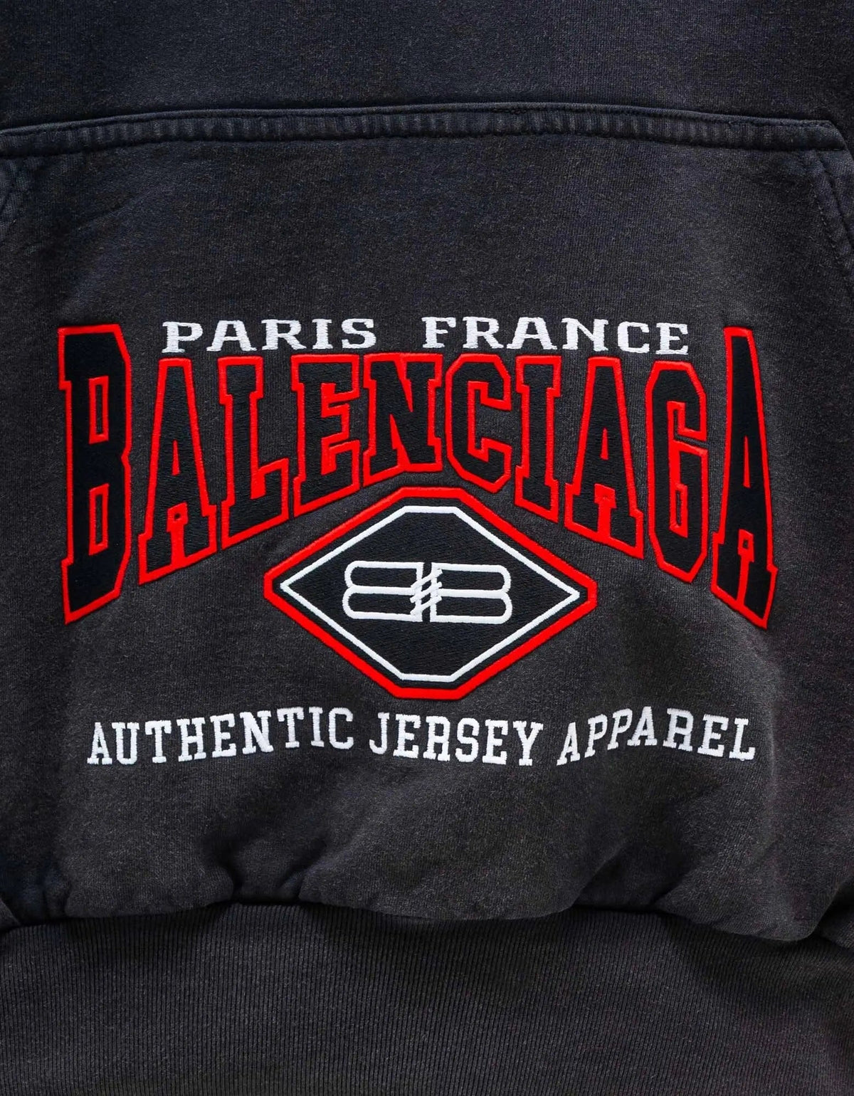 Balenciaga Wash Black Logo Embroidery Oversized Hoodie