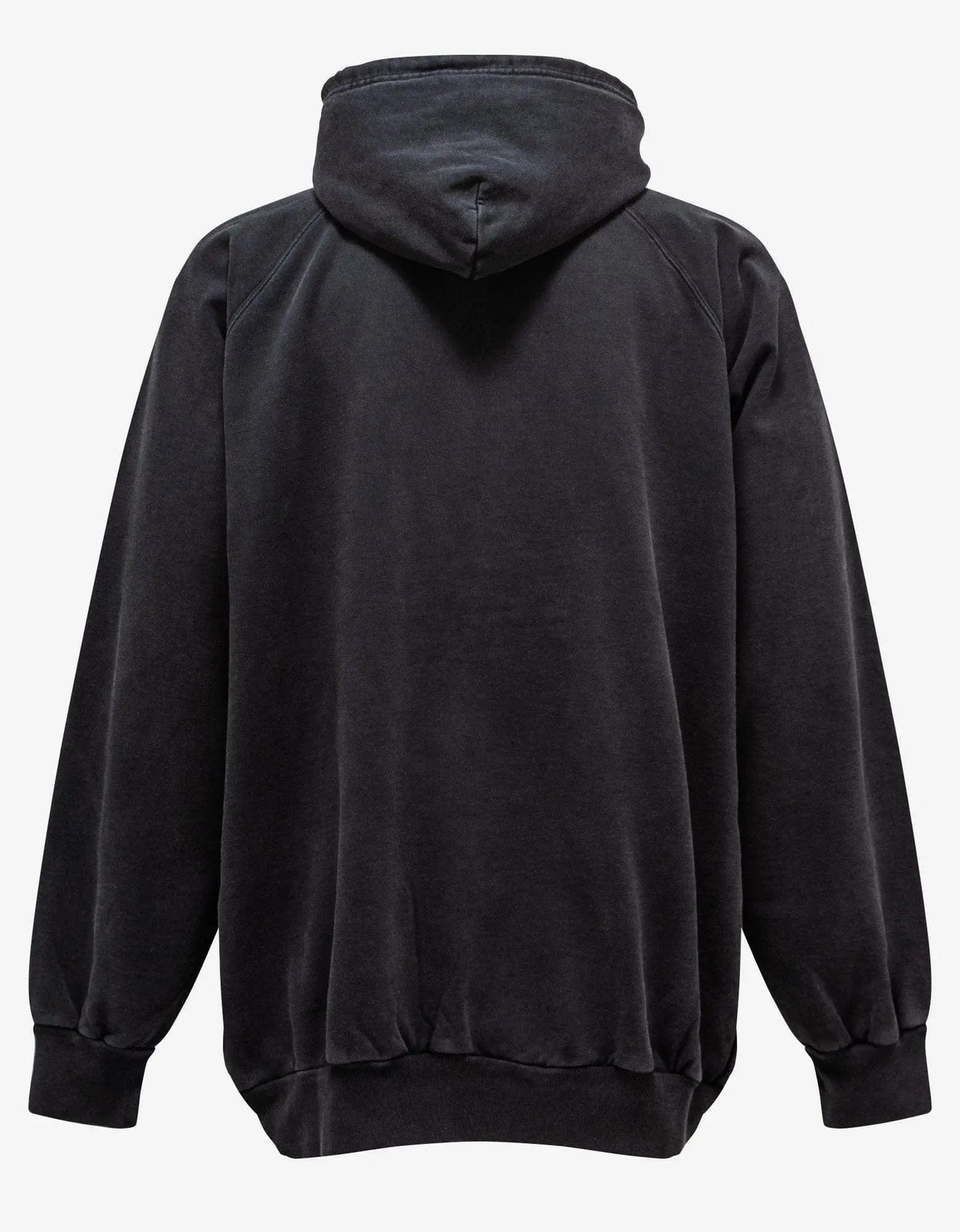 Balenciaga Wash Black Logo Embroidery Oversized Hoodie