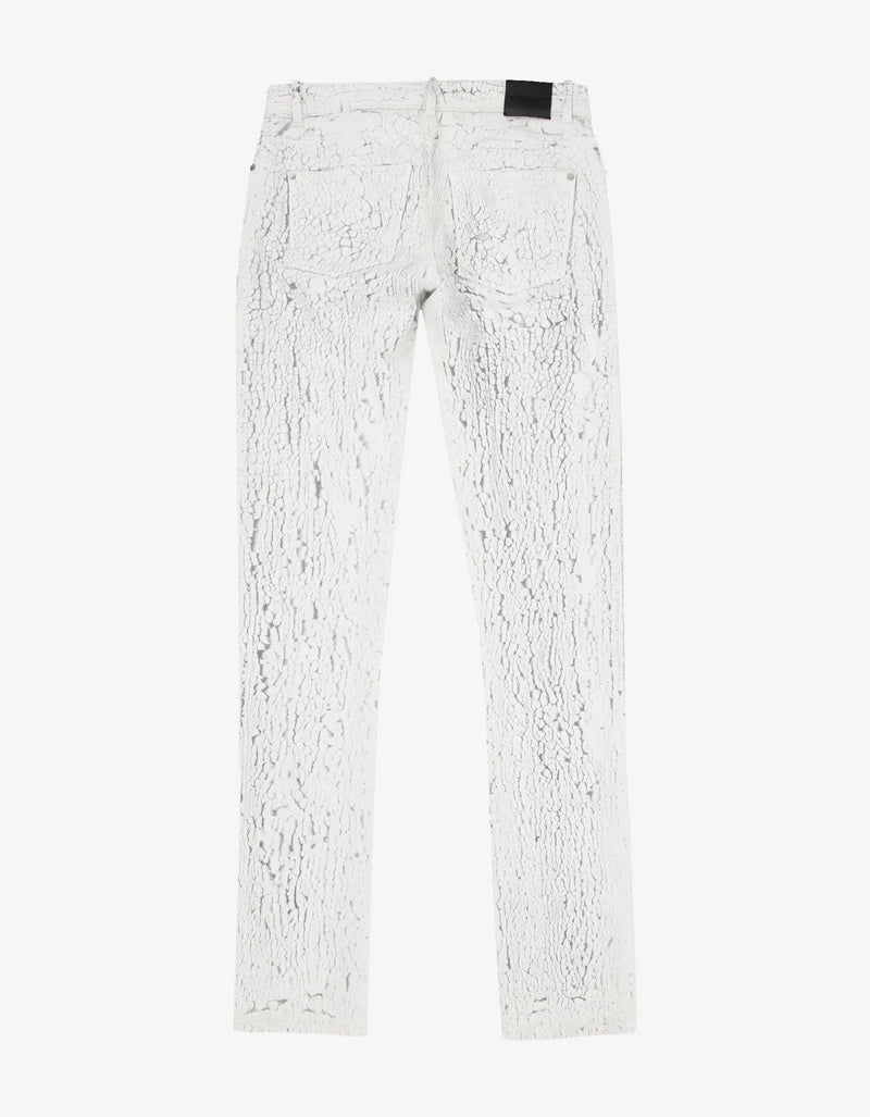 Balenciaga White Distressed Print Jeans