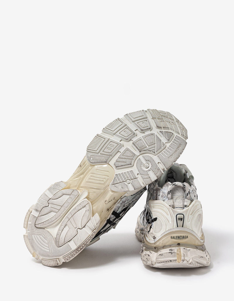 Balenciaga White Graffiti Runner Trainers