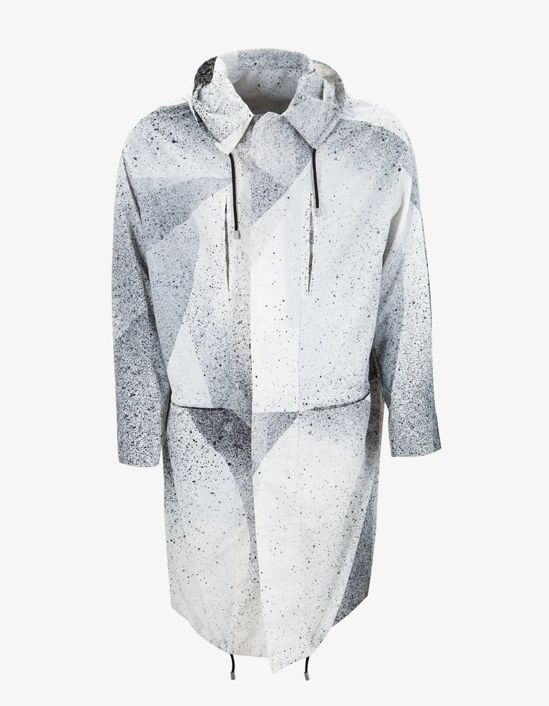 Balenciaga White Spray Paint Effect Lightweight Parka