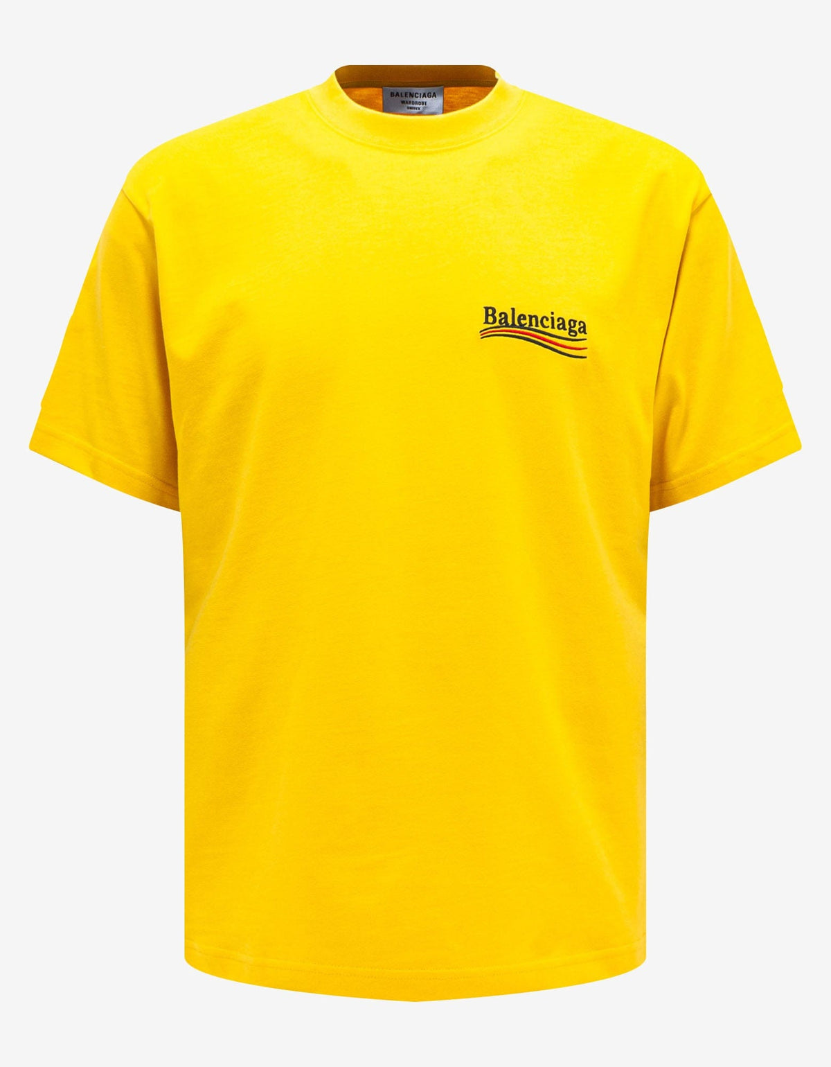 Balenciaga Yellow Political Logo Embroidery Large Fit T-Shirt