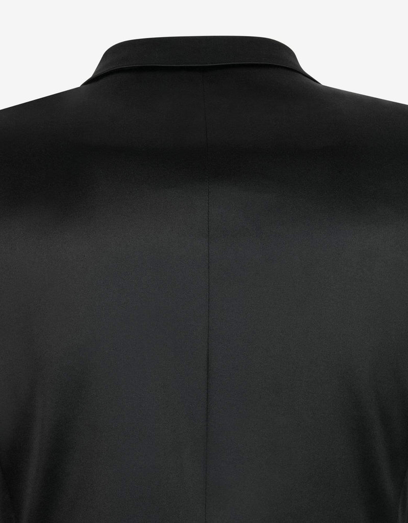 Balmain Black Double-Breasted Silk Blazer