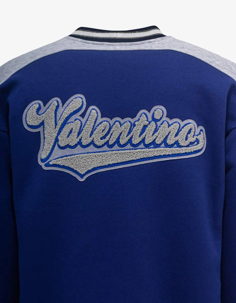 Valentino Garavani Blue V Crew Patches Cardigan
