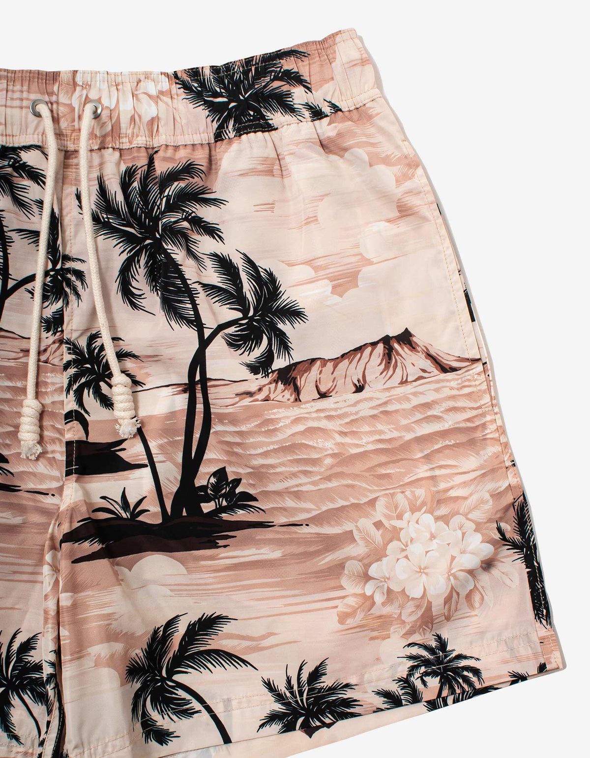 Beige Hawaiian Dream Swim Shorts