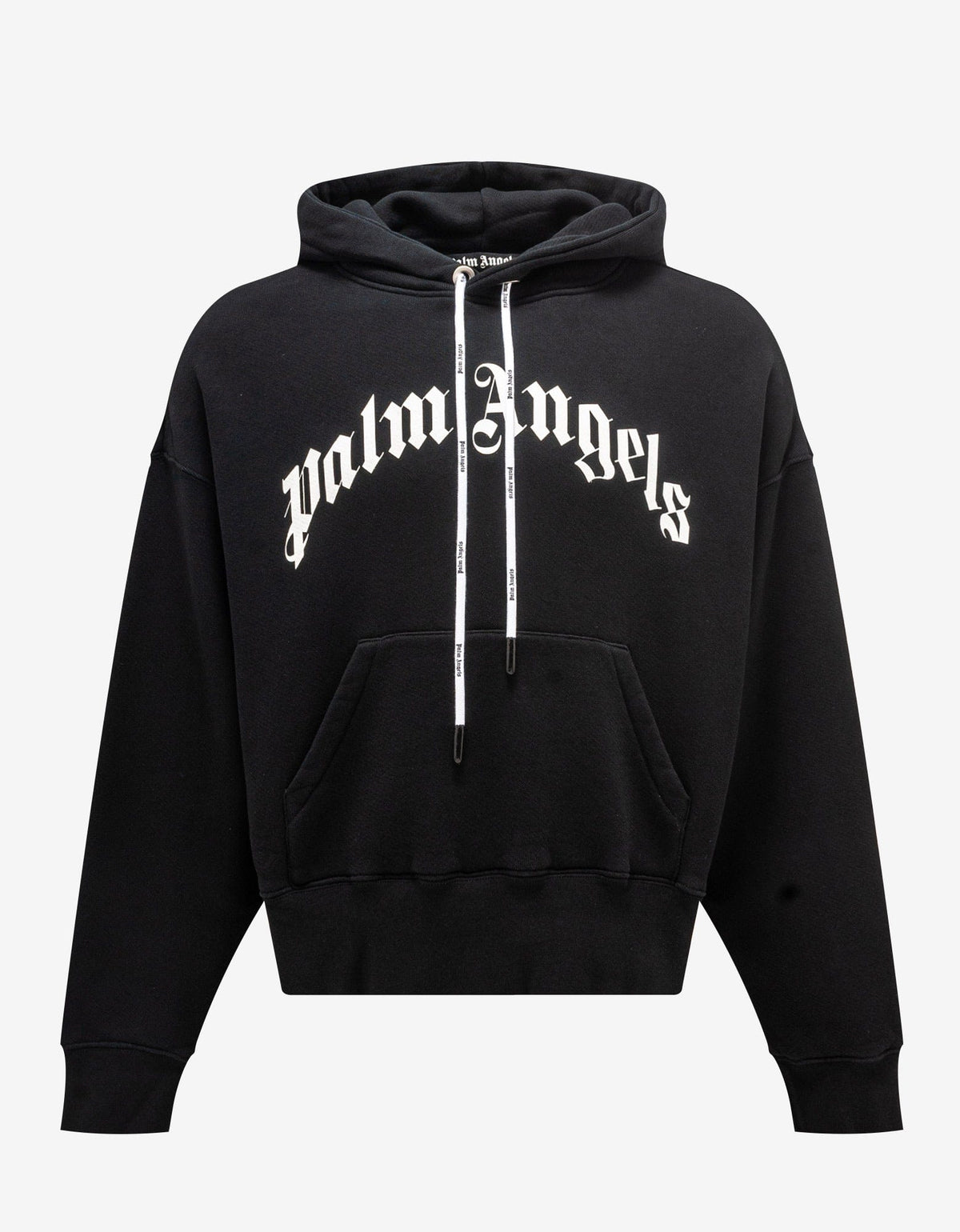 Black Curved Logo Hoodie