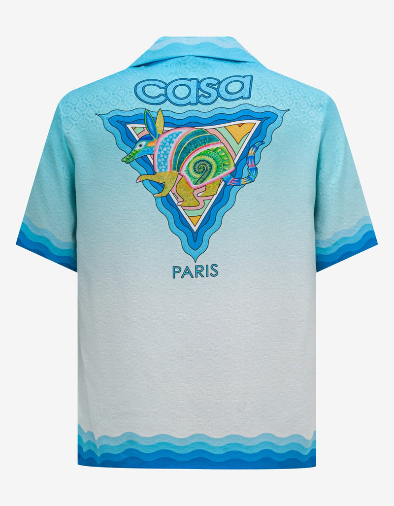 Casablanca Blue Alebrije Armadillo Camp Shirt