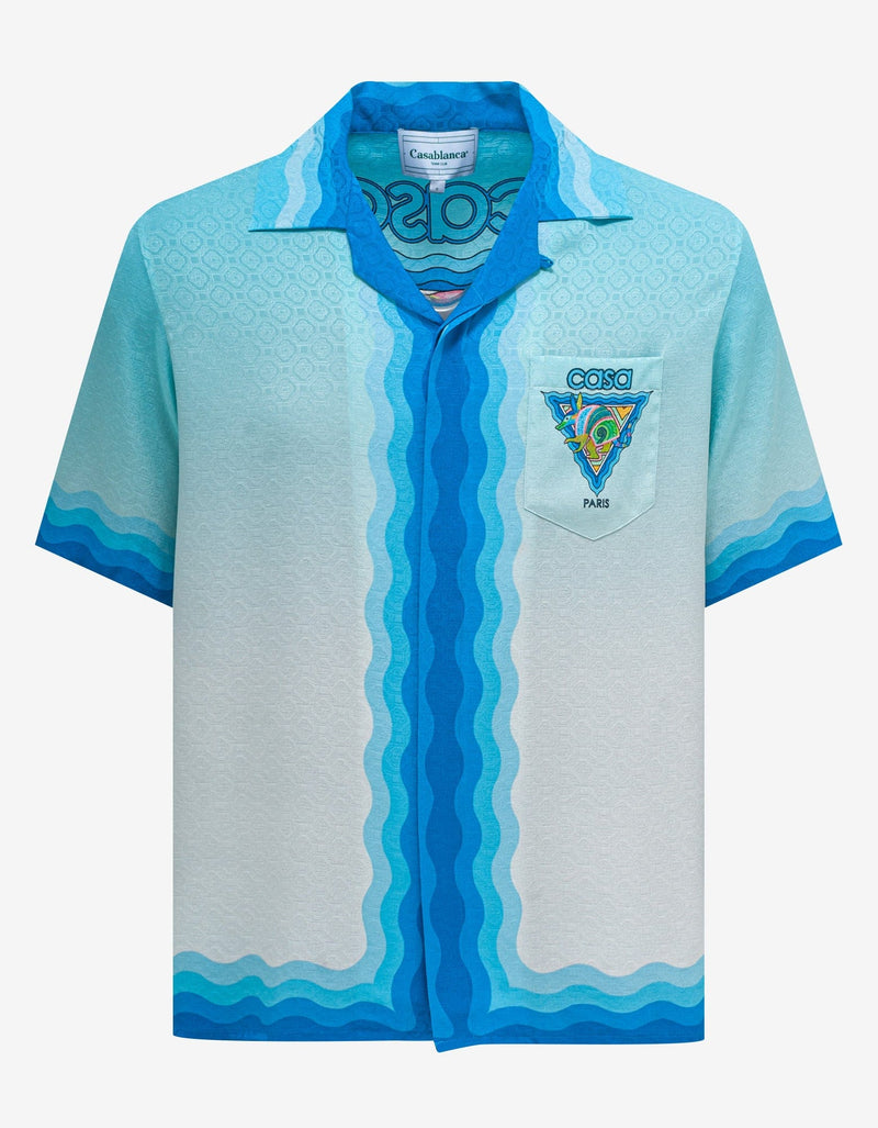 Casablanca Blue Alebrije Armadillo Camp Shirt