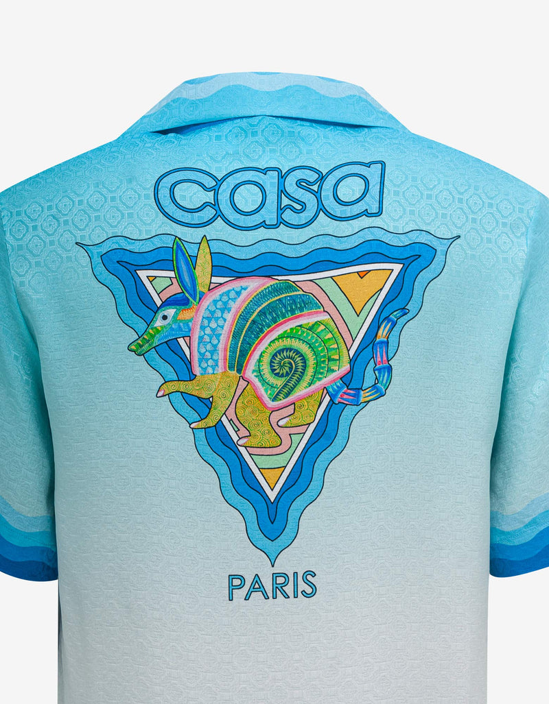 Casablanca Blue Alebrije Armadillo Camp Shirt