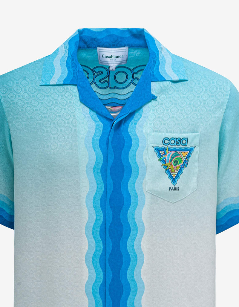 Casablanca Blue Alebrije Armadillo Camp Shirt