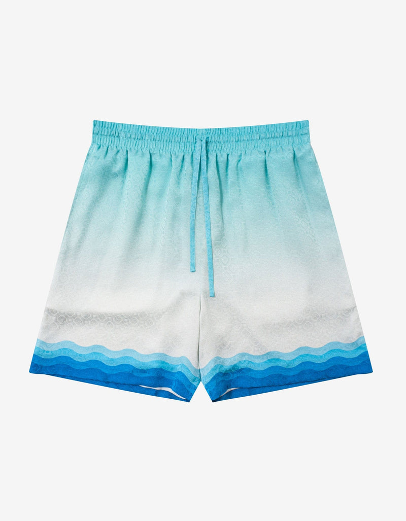 Casablanca Blue Alebrije Armadillo Silk Shorts