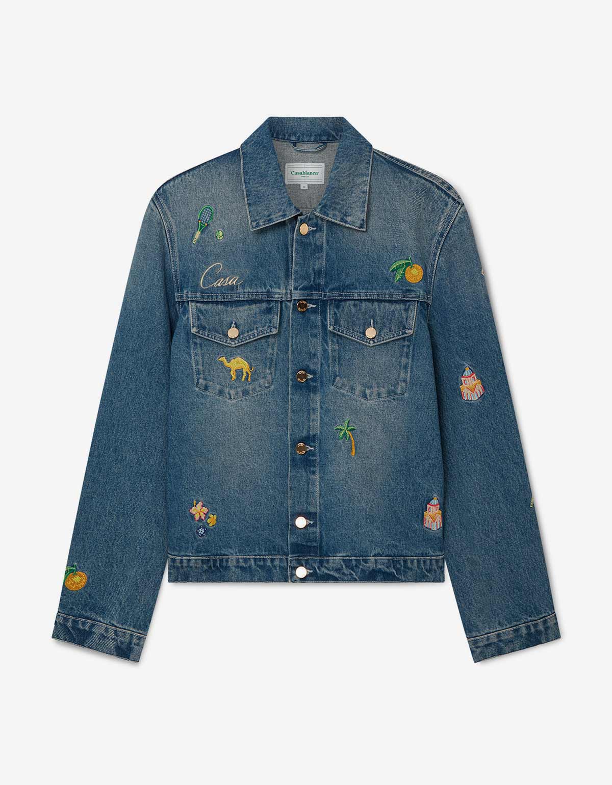 Casablanca Blue Motif Denim Jacket