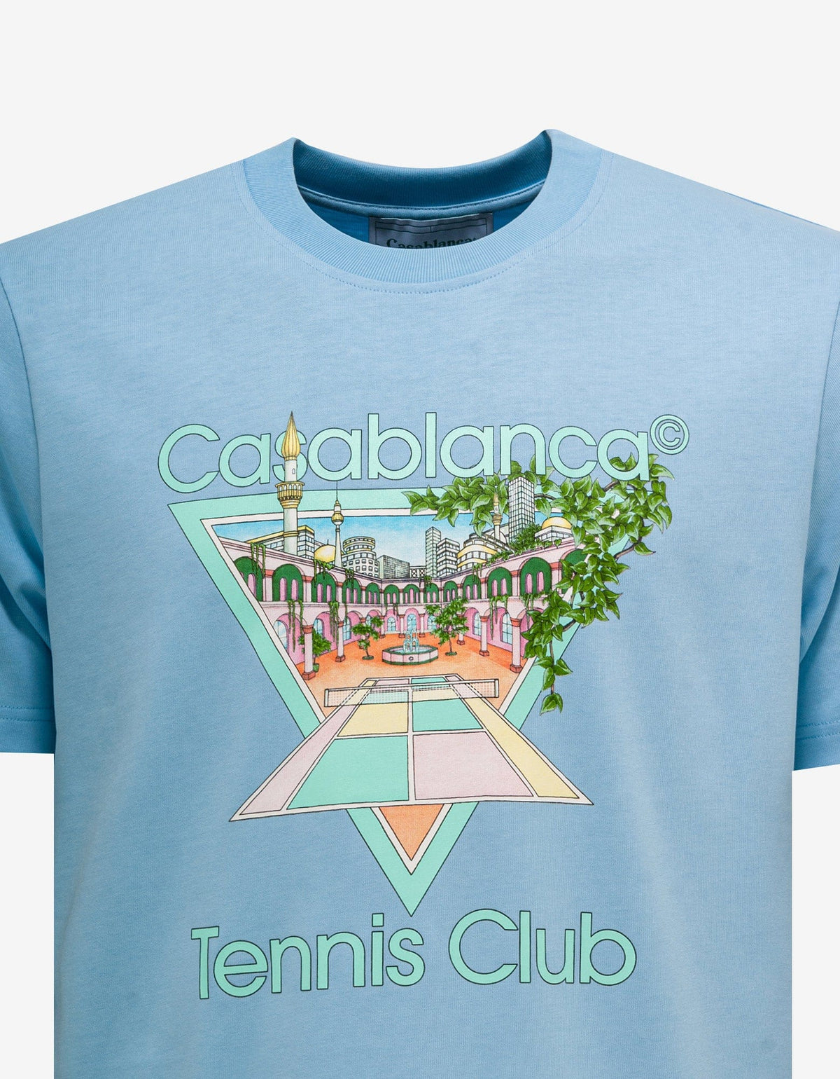 Casablanca Blue Tennis Club Pastelle Print T-Shirt