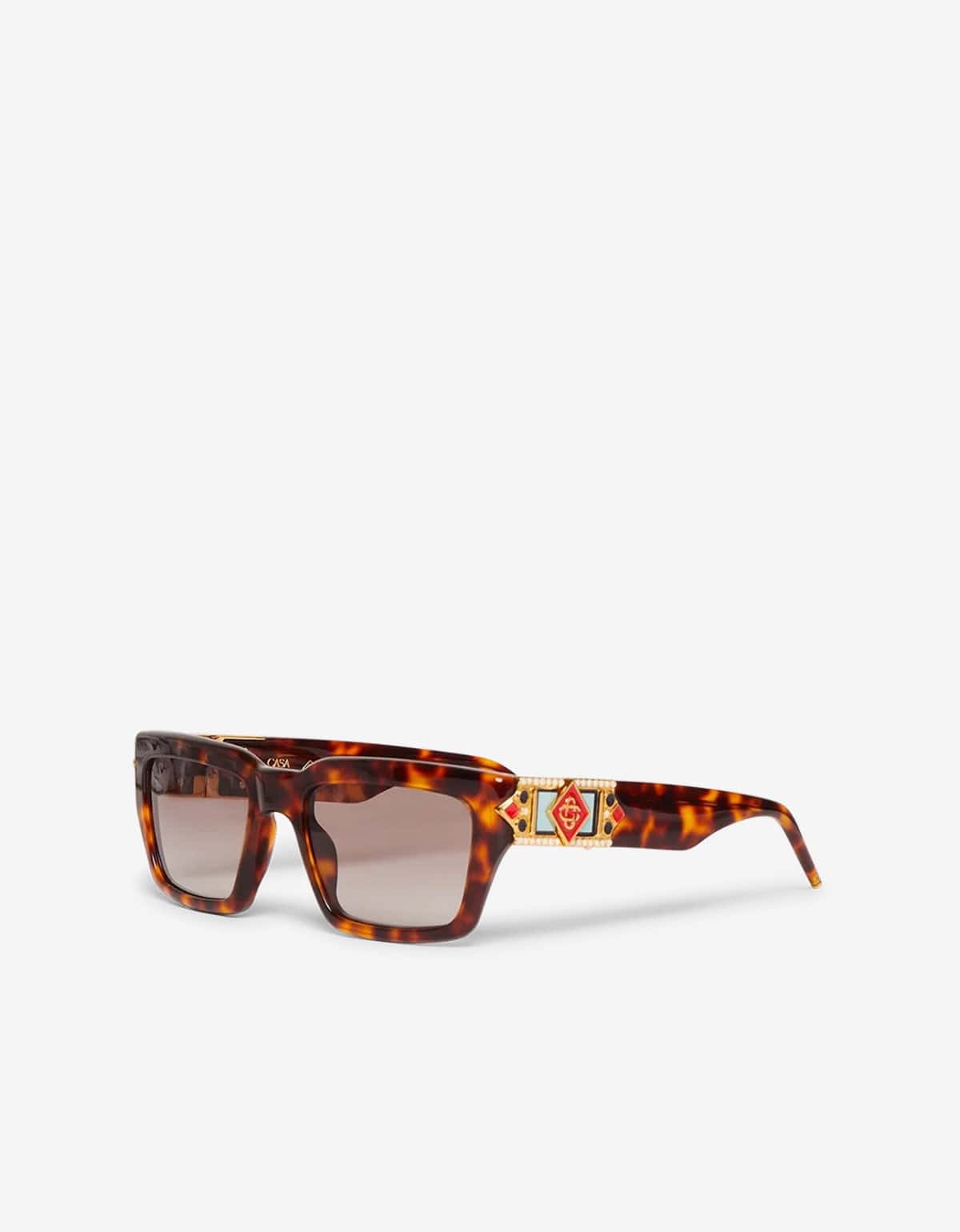 Casablanca Brown  Tortoiseshell Square Metope Sunglasses