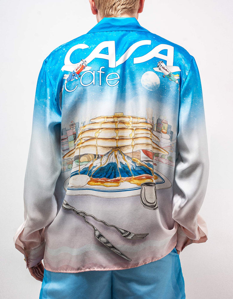 Casablanca Casa Cafe Print Silk Shirt