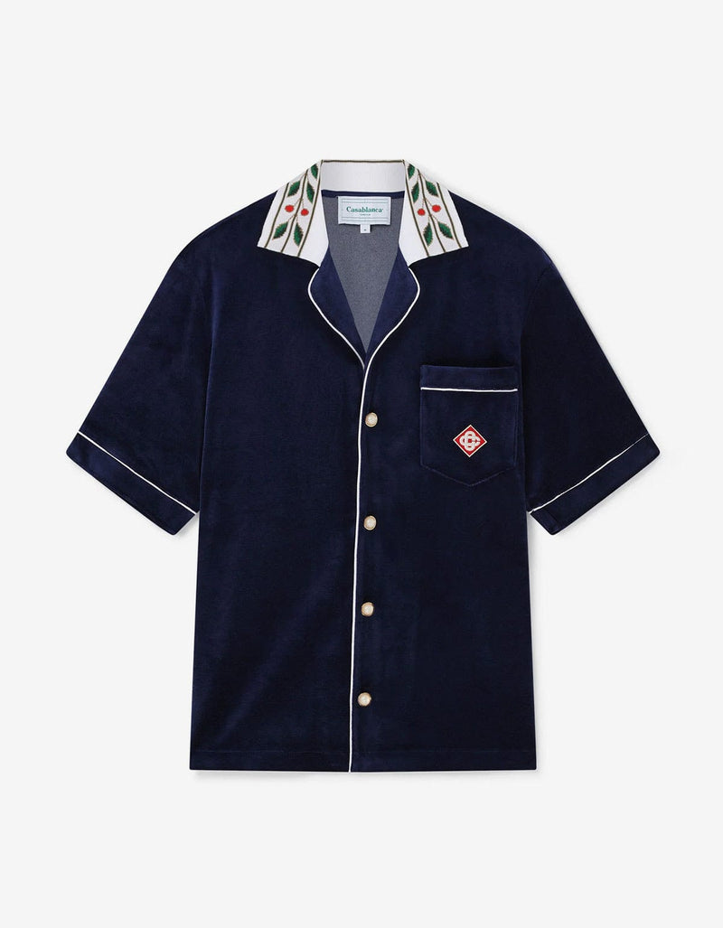 Casablanca Casablanca Blue Velour Laurel Shirt